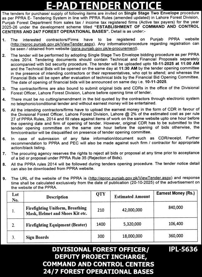 Command & Control Centres Tender Notice